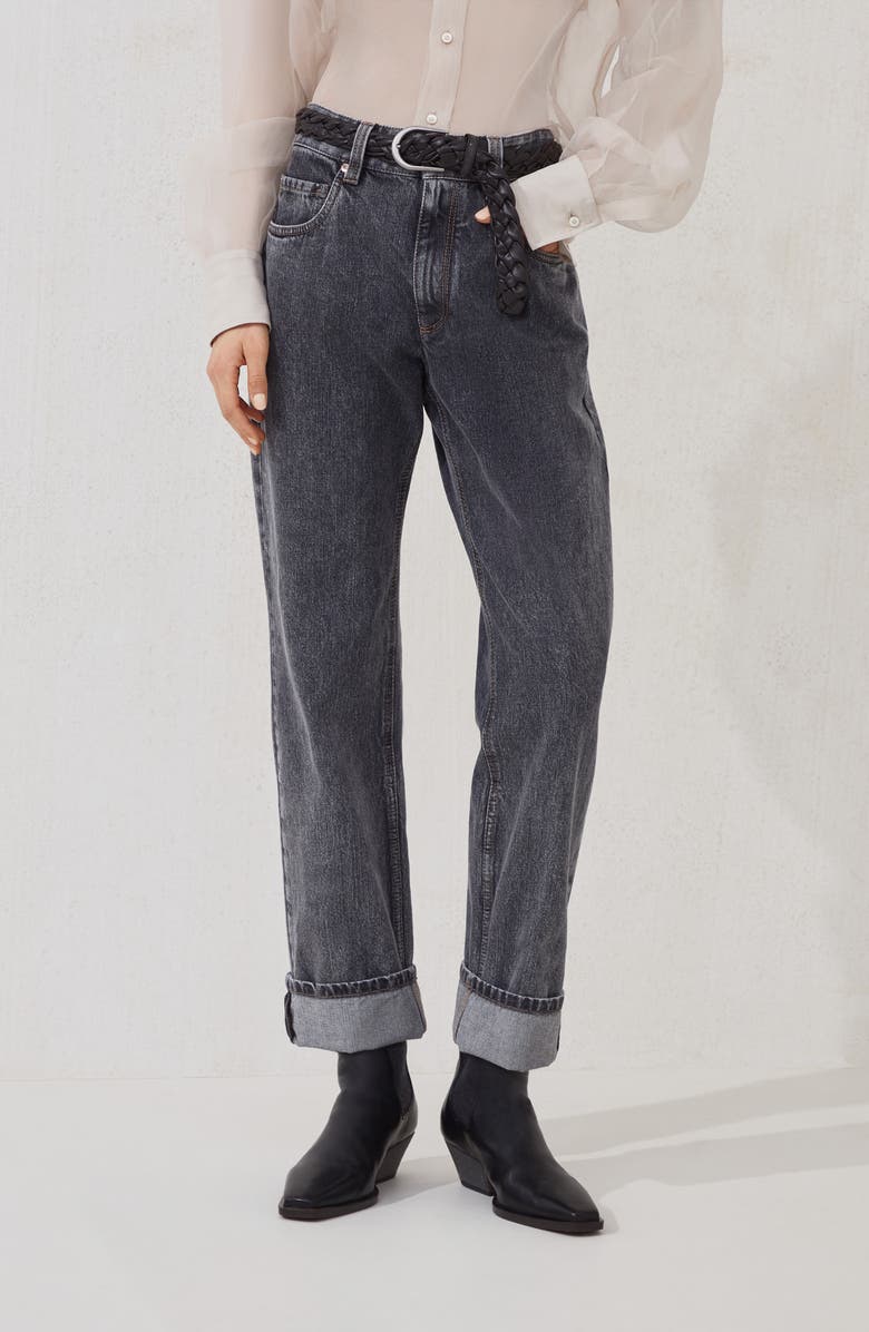 Brunello Cucinelli Cropped trousers, Alternate, color, Grey