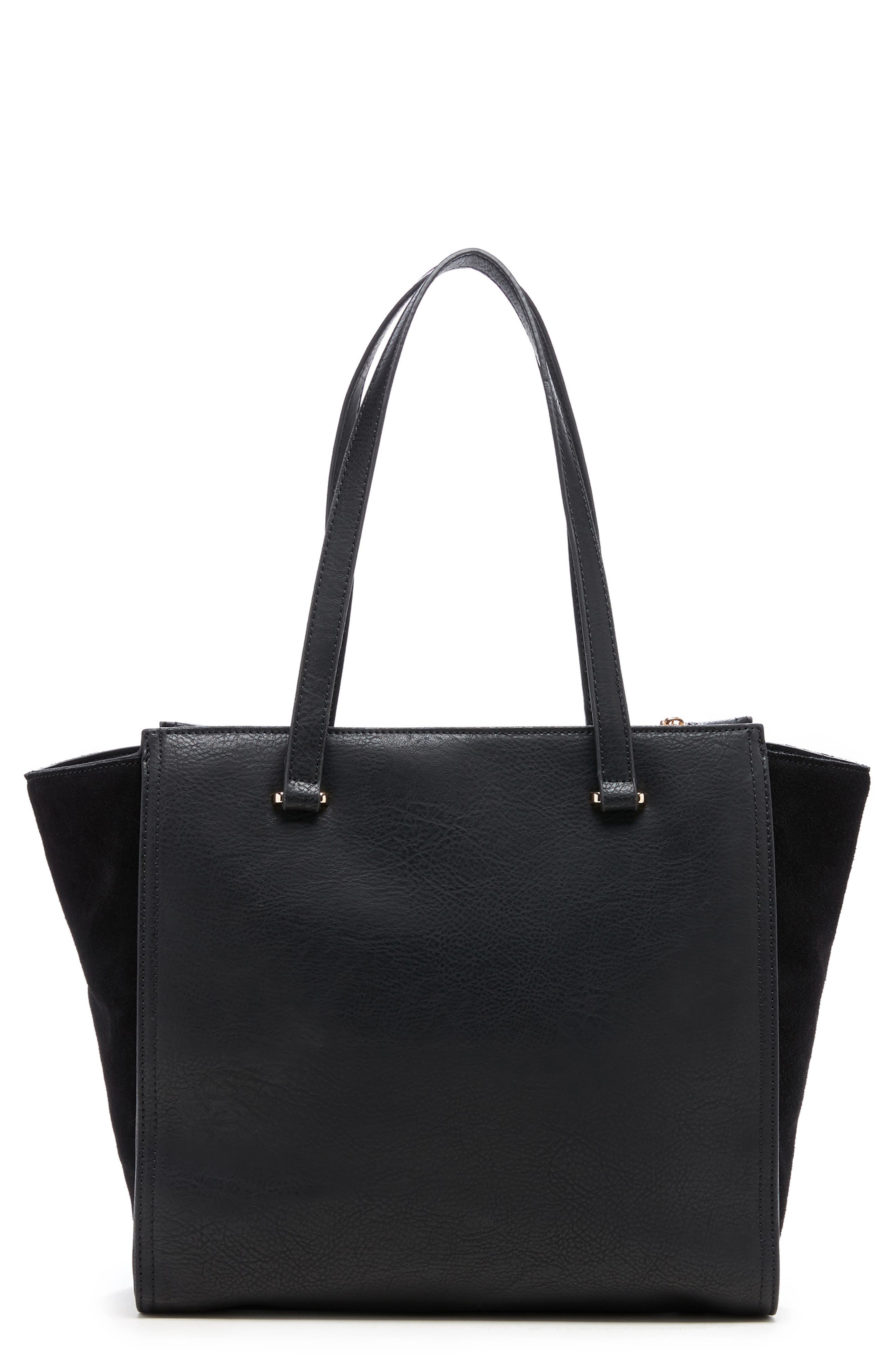 Sole Society Chele 2 Faux Leather & Genuine Suede Tote, Main, color, 