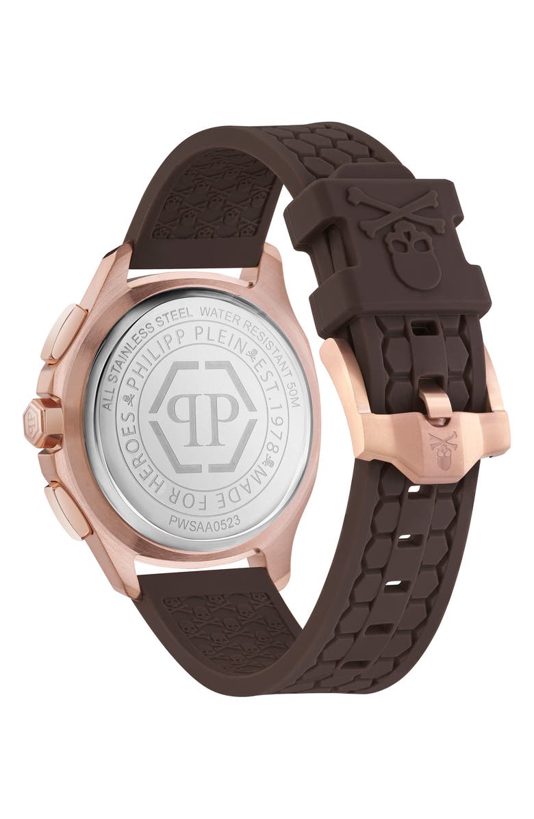 PHILIPP PLEIN Spectre Chronograph Silicone Strap Watch, 44mm, Alternate, color, 