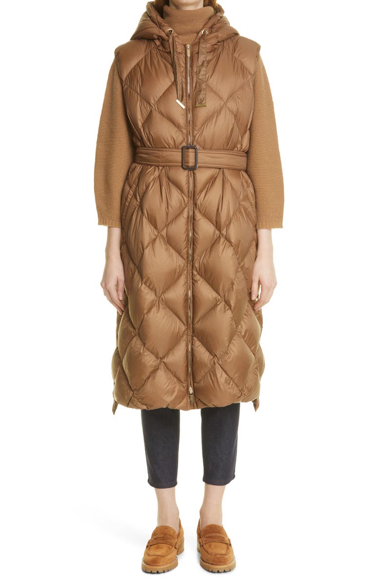 Max Mara The Cube Tregil Down Hooded Long Vest, Main, color, 