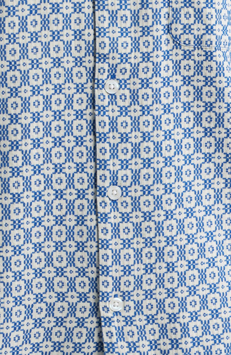 Obey Adrian Woven Camp Shirt, Alternate, color, Unbleached Multi