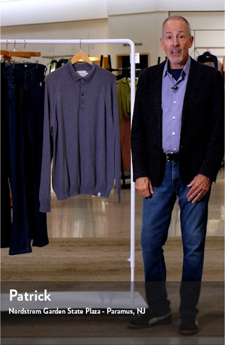 Beauford Long Sleeve Wool Polo Sweater, sales video thumbnail