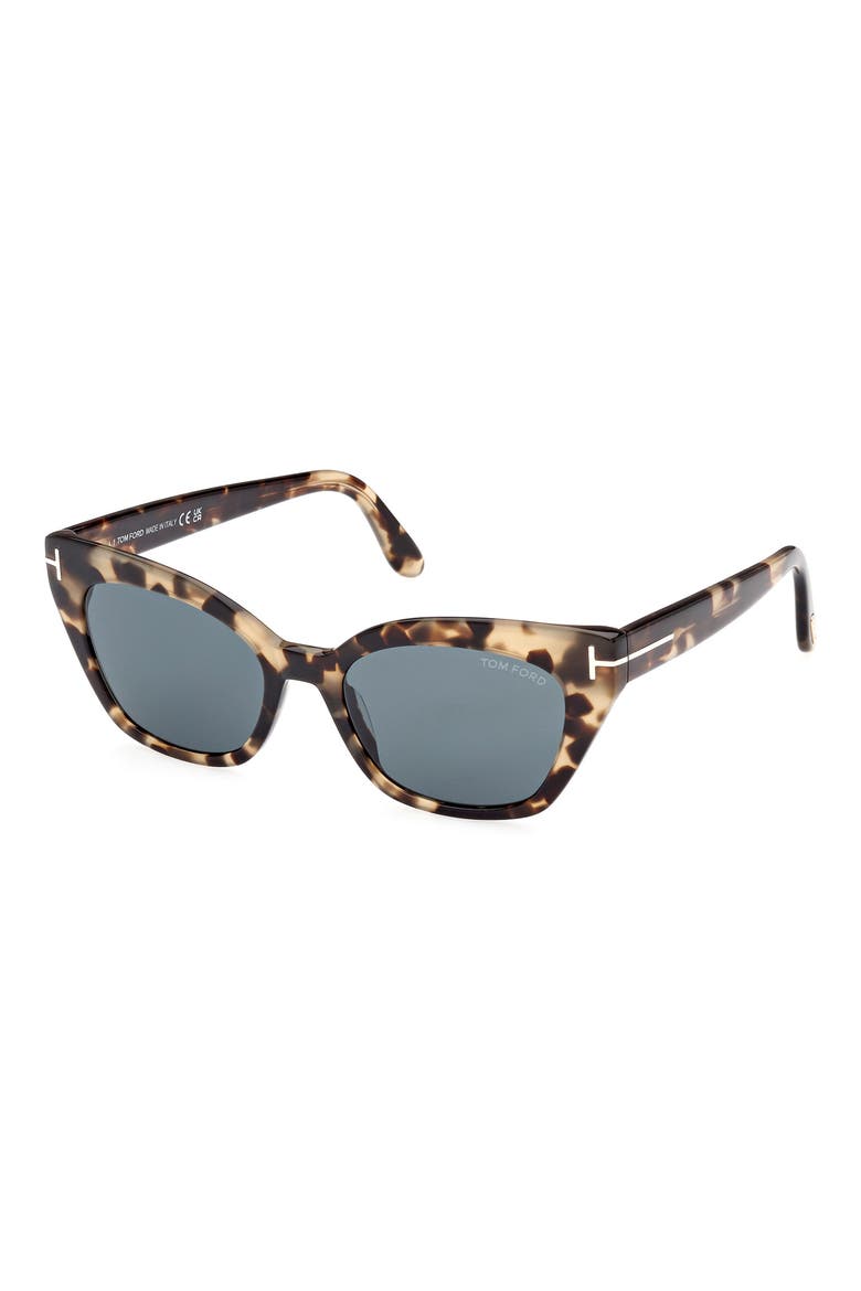 Juliette 52mm Cat Eye Sunglasses, Alternate, color, COLOURED HAVANA / BLUE