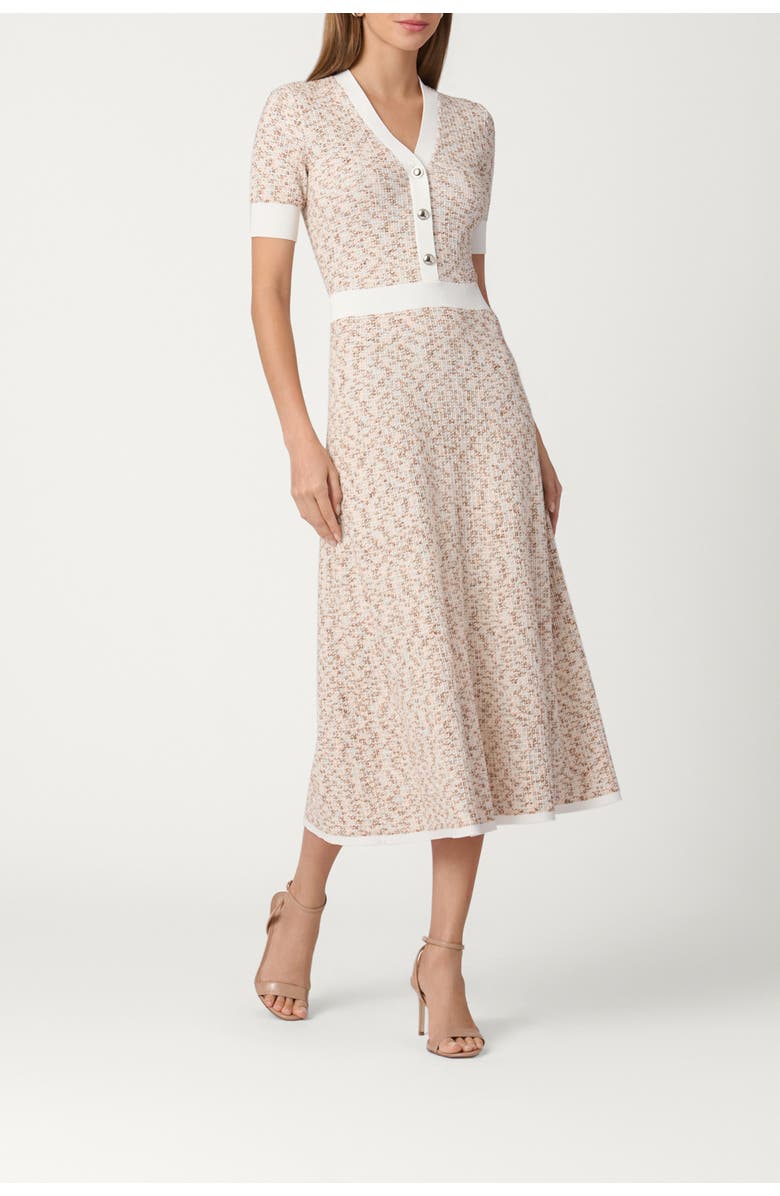 Shoshanna Talmadge Texture Knit Alison Dress, Main, color, Neutral Multi/Optic