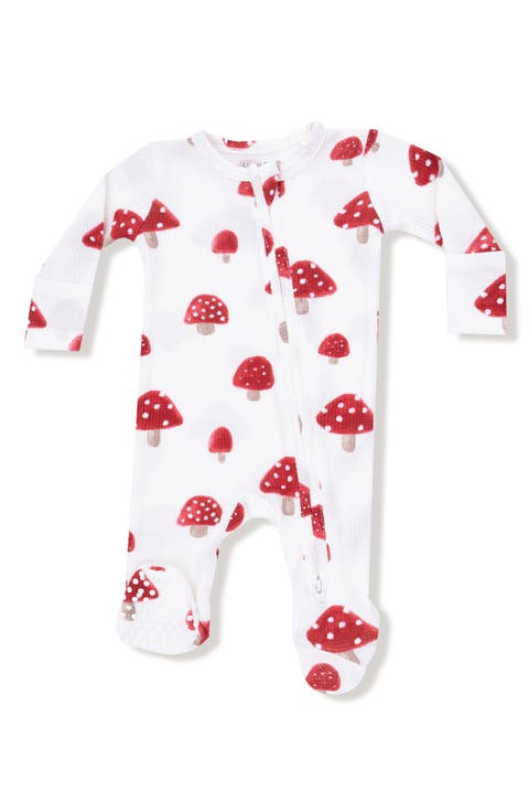 Painterly Mushrooms Print Zip Footie (Baby)