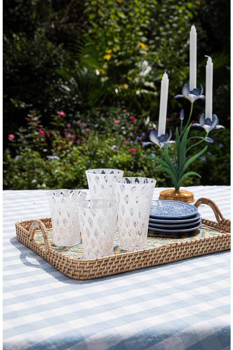 Villa Seville Wicker Tray, Alternate, color, CHAMBRAY