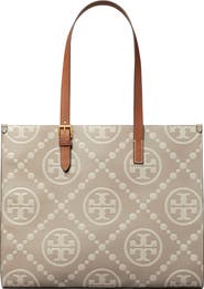 Tory Burch T Monogram Contrast Embossed Leather Tote