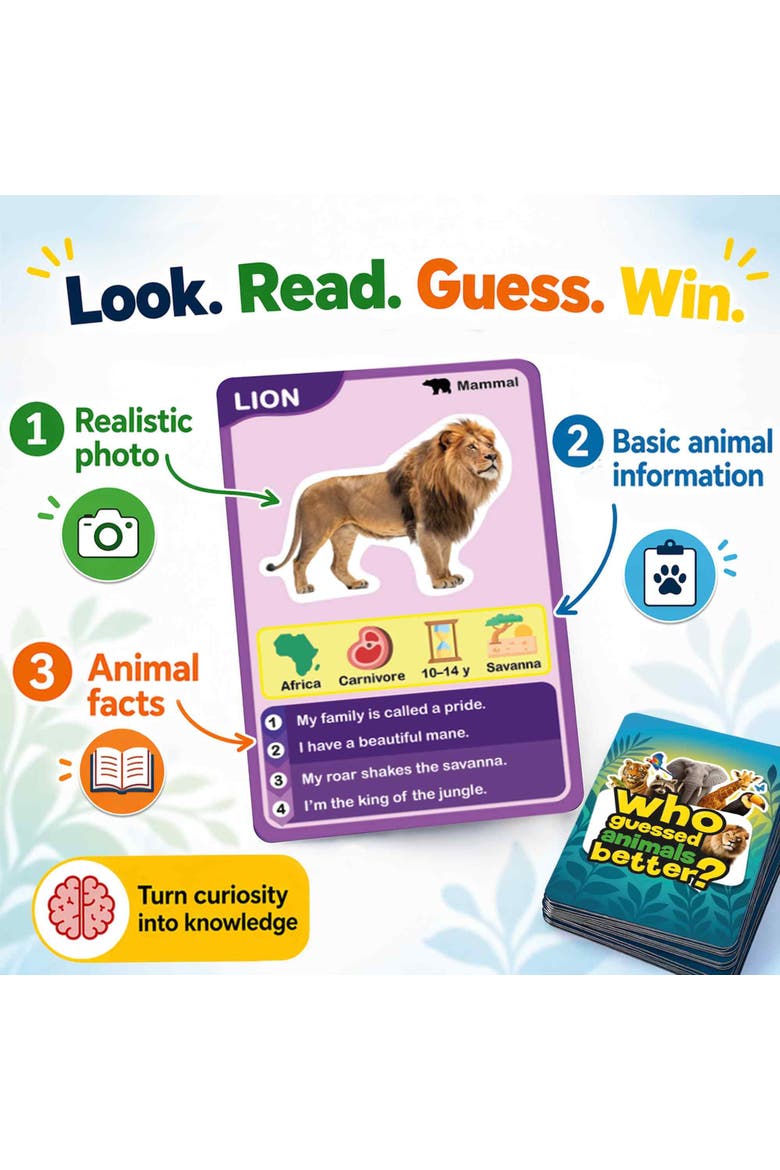 Who Guess It Better Visual Clue Card Game Collection, Alternate, color, Animals