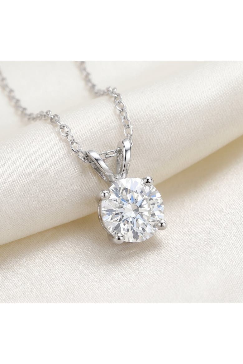 Certified 2 1/4ct Lab Grown Diamond Solitaire Pendant Gold Necklace, Alternate, color, 14k White Gold