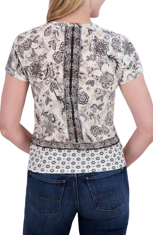 LUCKY BRAND LUCKY BRAND FLORAL COTTON & MODAL T-SHIRT