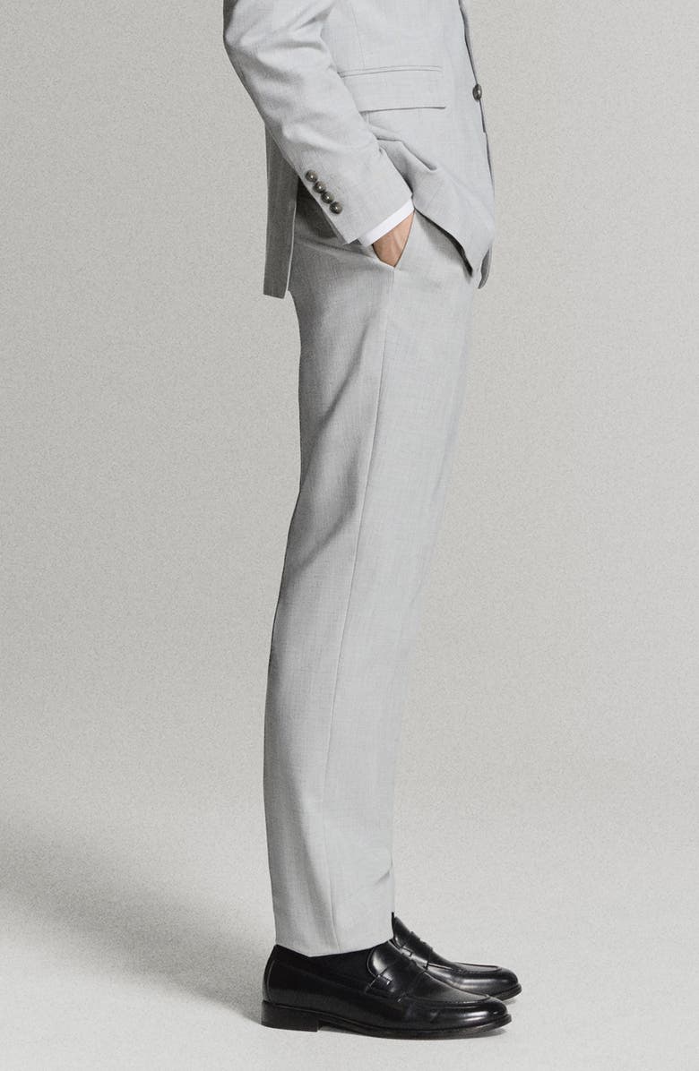 MANGO Super Slim Fit Stretch Suit Pants, Alternate, color, Light Heather Grey