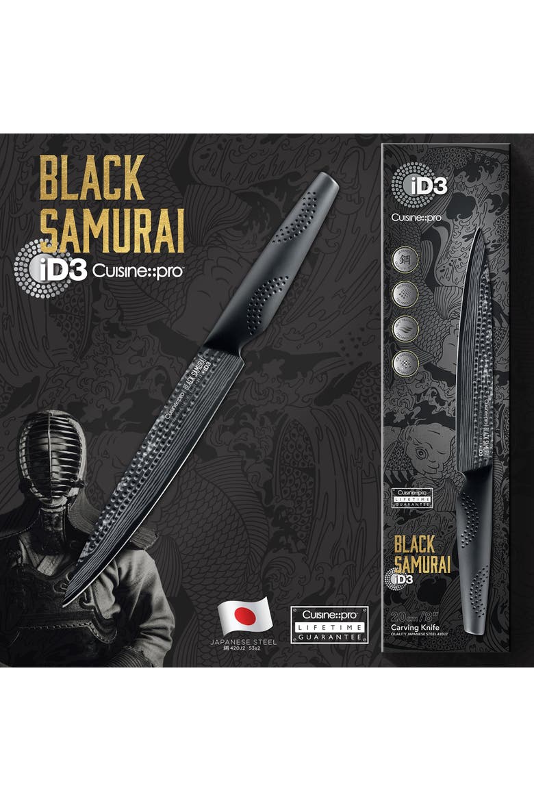 iD3® BLACK SAMURAI 8" Carving Knife, Alternate, color, Black