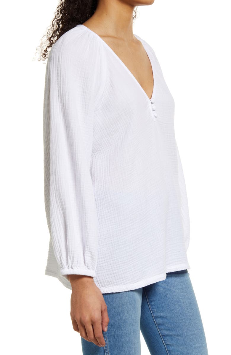 Caslon<sup>®</sup> Raglan Sleeve Seersucker Top, Alternate, color,