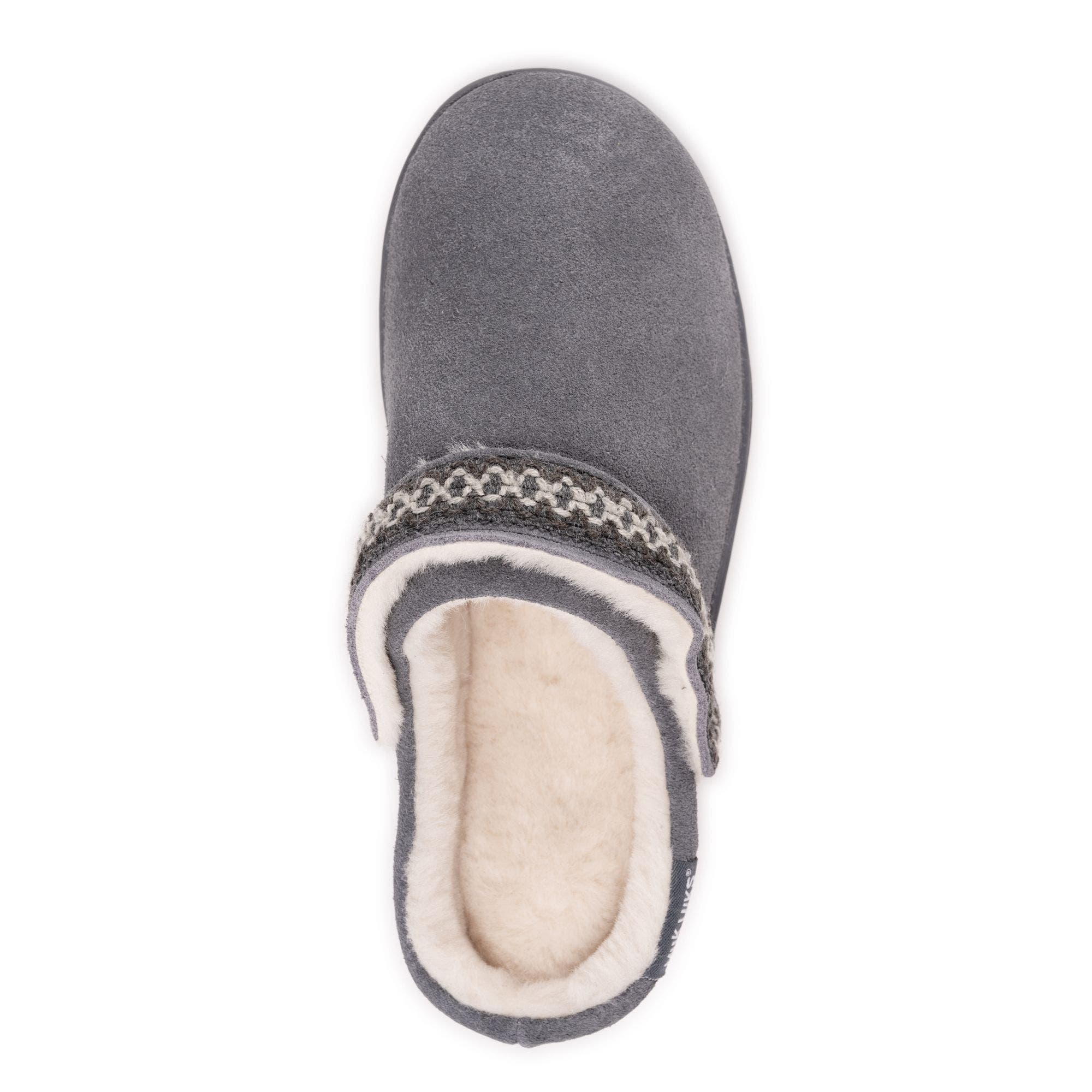 Quianna Luna Genuine Suede Clog Slipper, Alternate, color, Charcoal