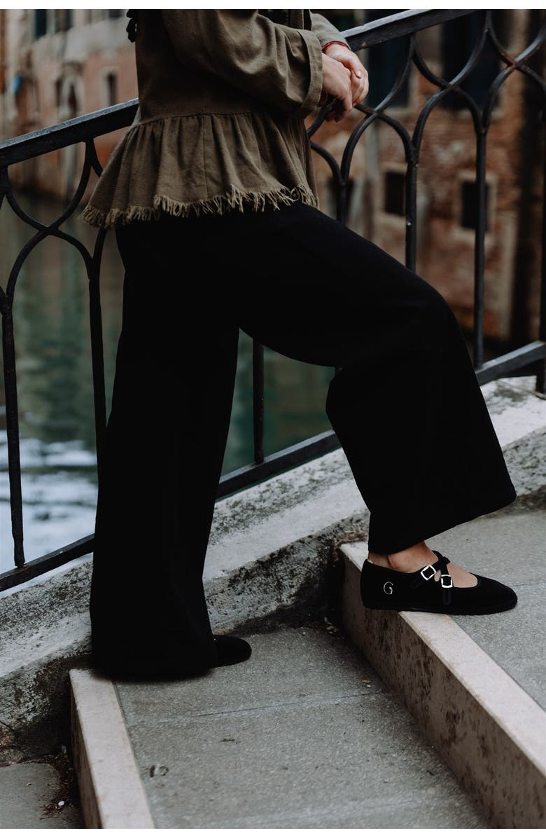 Gondolina Shoes Mary Jane Double Strap Ballet Flats, Alternate, color, Gondola Black