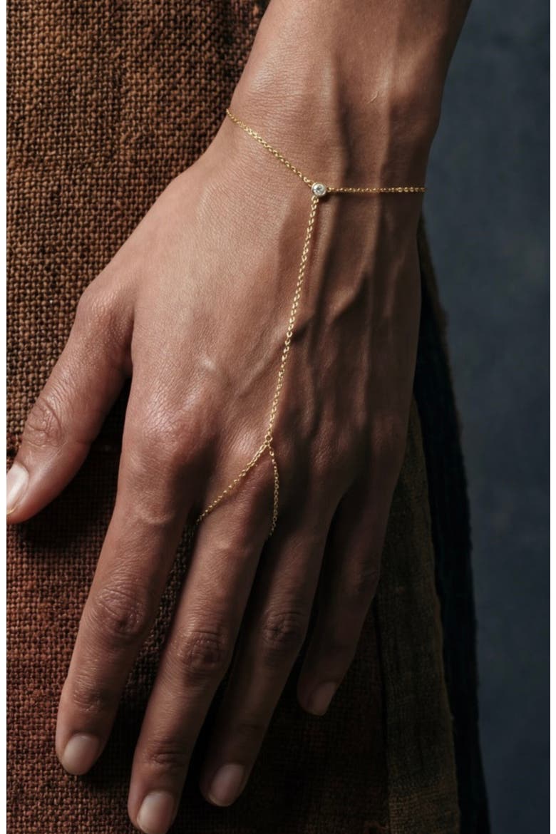 The Single Stone Hand Chain, Alternate, color, GOLD