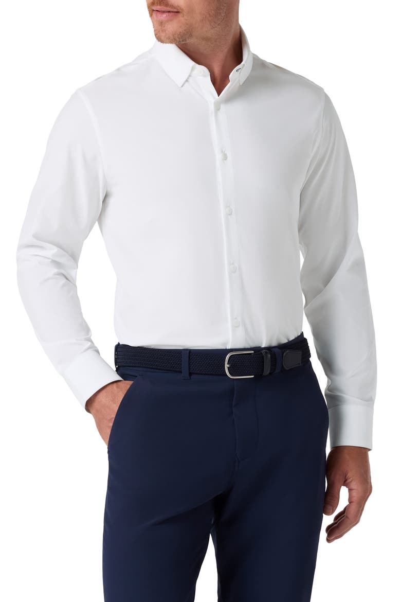 Leeward Solid Button-Up Shirt, Main, color, WHITE SOLID