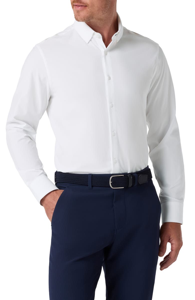 Mizzen+Main Leeward Solid Button-Up Shirt, Main, color, White Solid