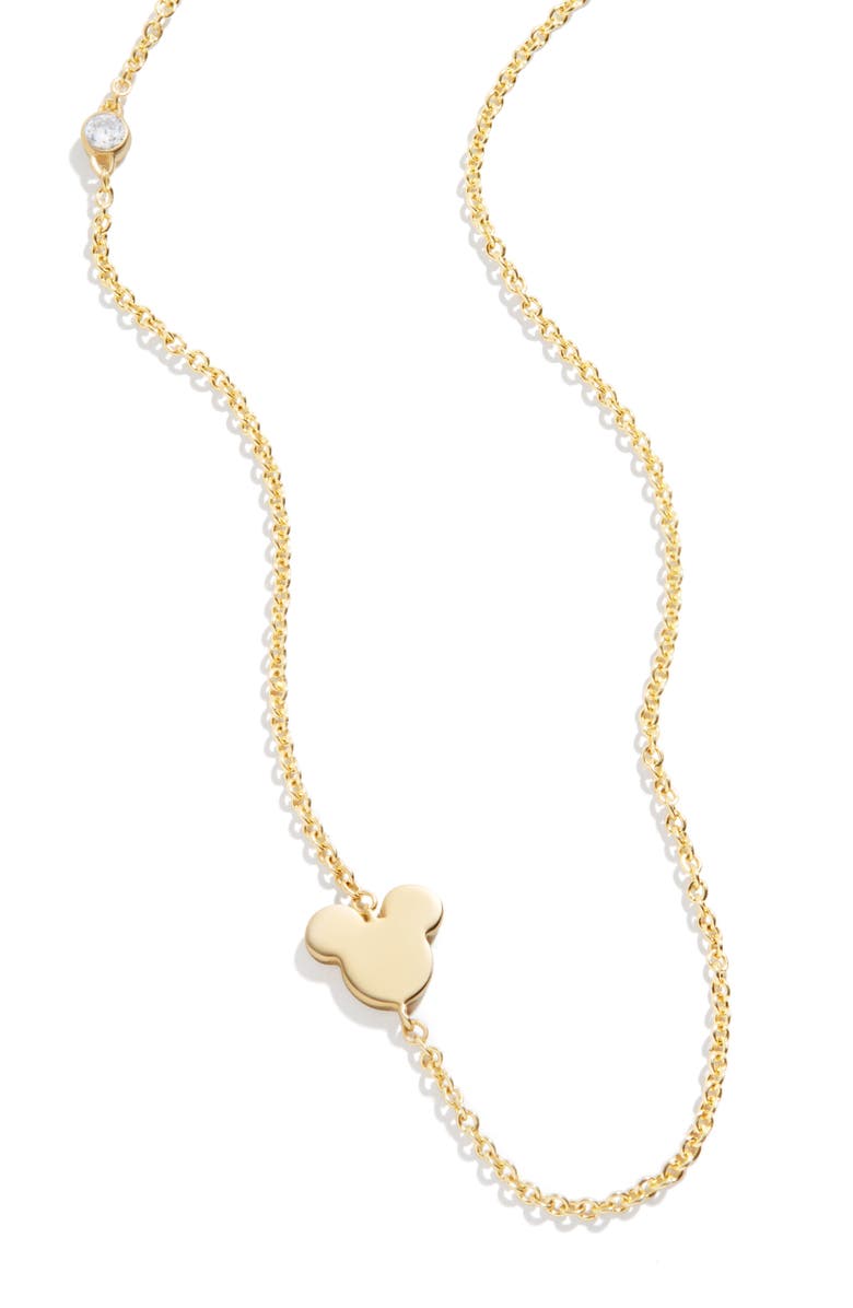 BaubleBar Disney<sup>®</sup> Asymmetric Mickey Pendant Necklace, Main, color, 