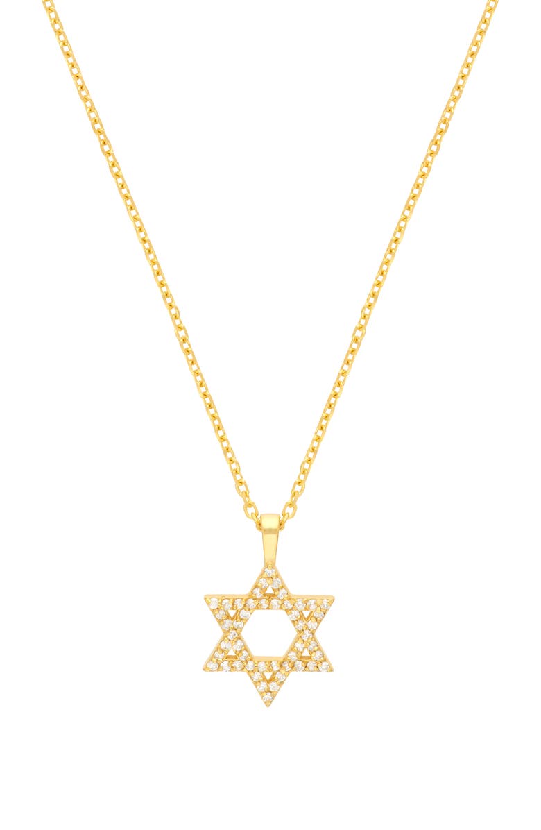 HAWLEY ST 14K Yellow Gold Diamond Star of David Pendant Necklace, Main, color,
