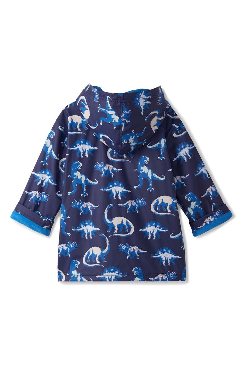 Hatley Kids' Painted Dinos Waterproof Hooded Raincoat, Alternate, color, Patriot Blue