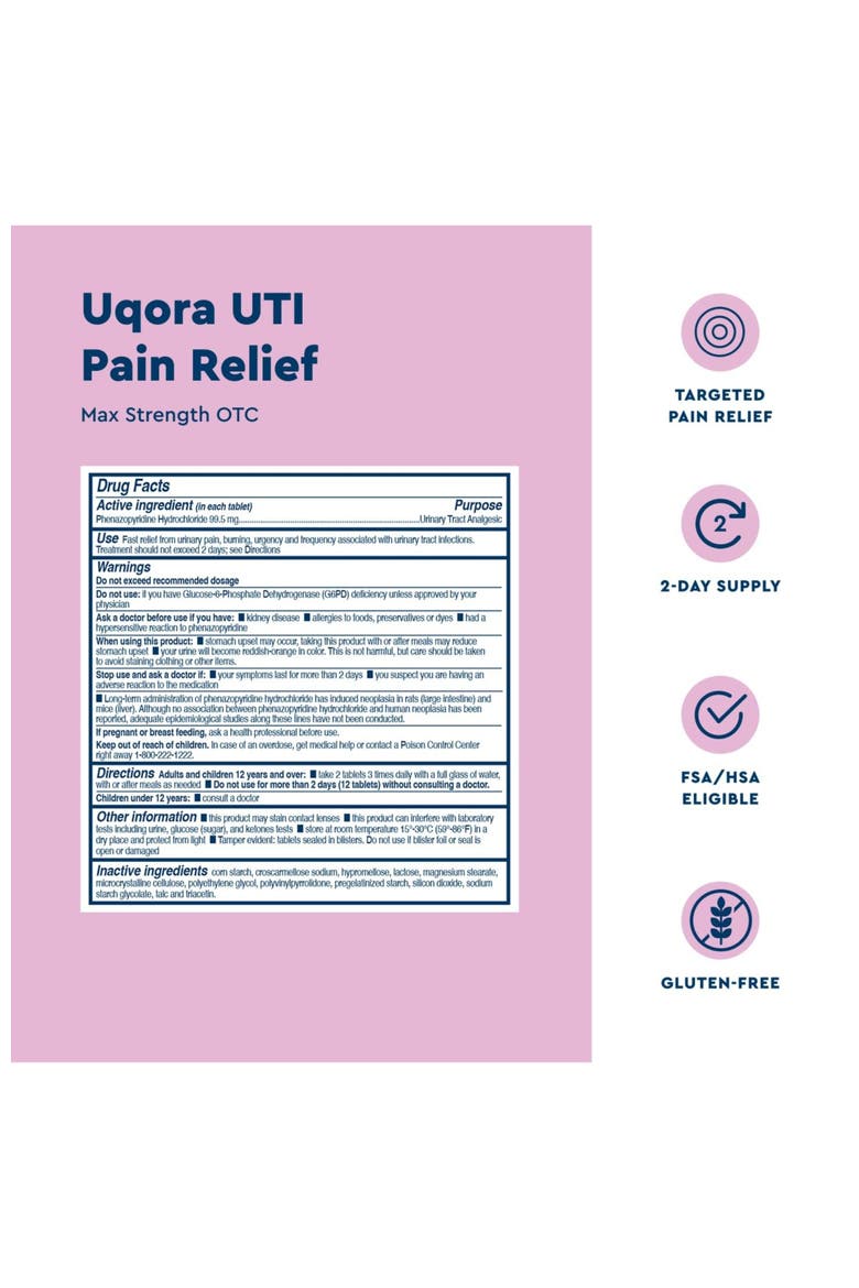 UTUTI Pain Relief Phenazopyridine HCl Tablets, Alternate, color, None