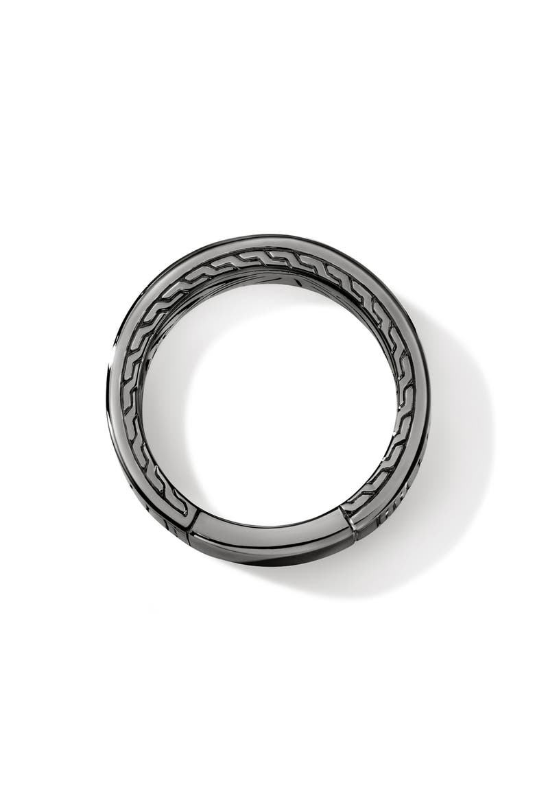 Carved Chain Band Ring, 9.5mm, Alternate, color, DARK SILVER
