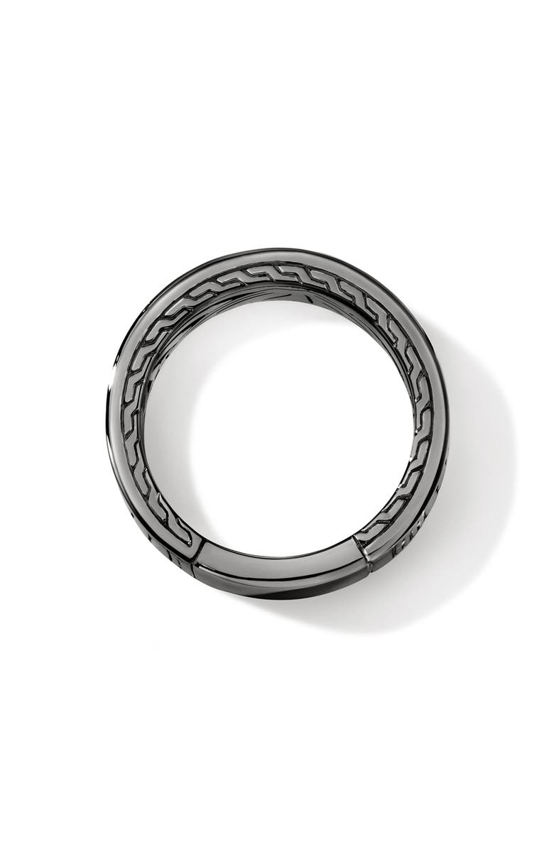 John Hardy Carved Chain Band Ring, 9.5mm, Alternate, color, Dark Silver
