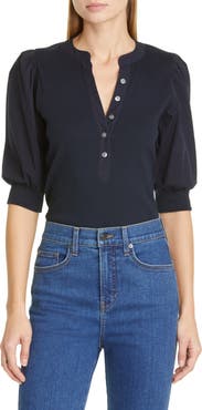 Veronica Beard Coralee Front Button Blouse