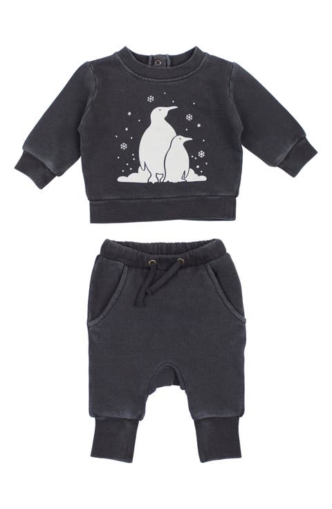 Organic Cotton Fleece Graphic Sweatshirt & Joggers Set (Baby)