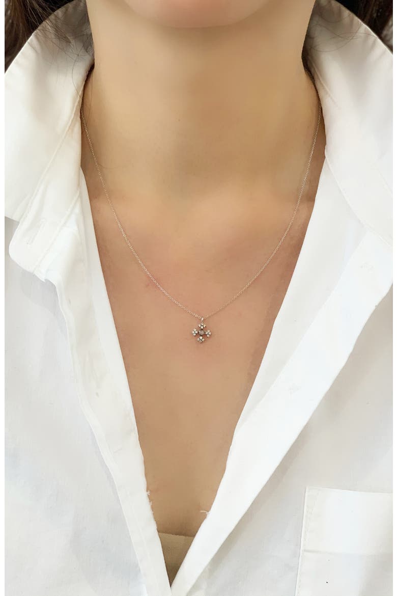 Arya Diamond Cross Pendant Necklace, Alternate, color, 18KW DIAMOND