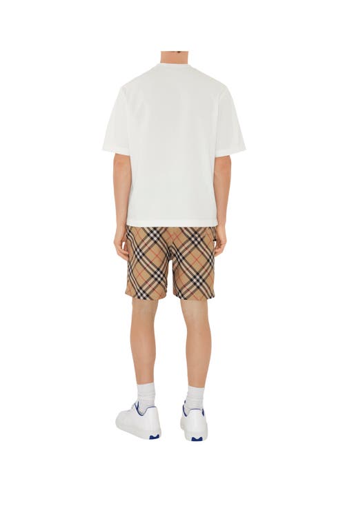 Burberry Vintage Check-print Drawstring Shorts In Sand