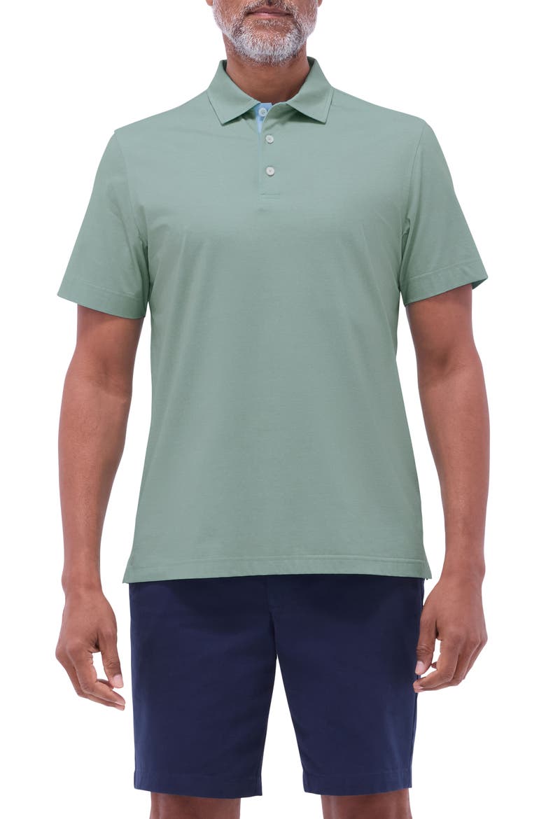 Vincent OoohCotton® Double Knit Solid Polo, Main, color, MENTHOL
