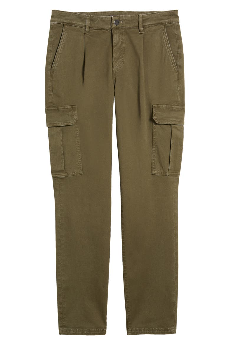 Micah Pleated Tapered Twill Cargo Pants, Alternate, color, DRYAD TWILL