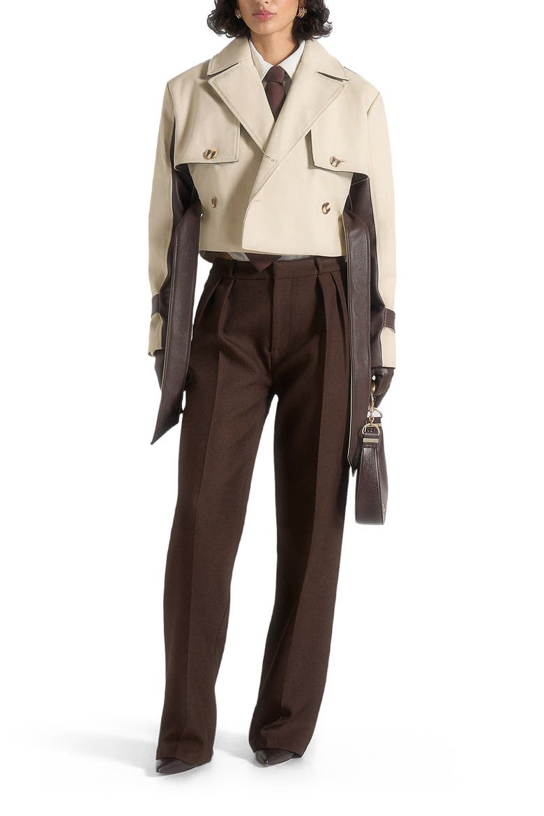 Lelia Cropped Gabardine Trench Coat With Belt (Women) | Nordstrom