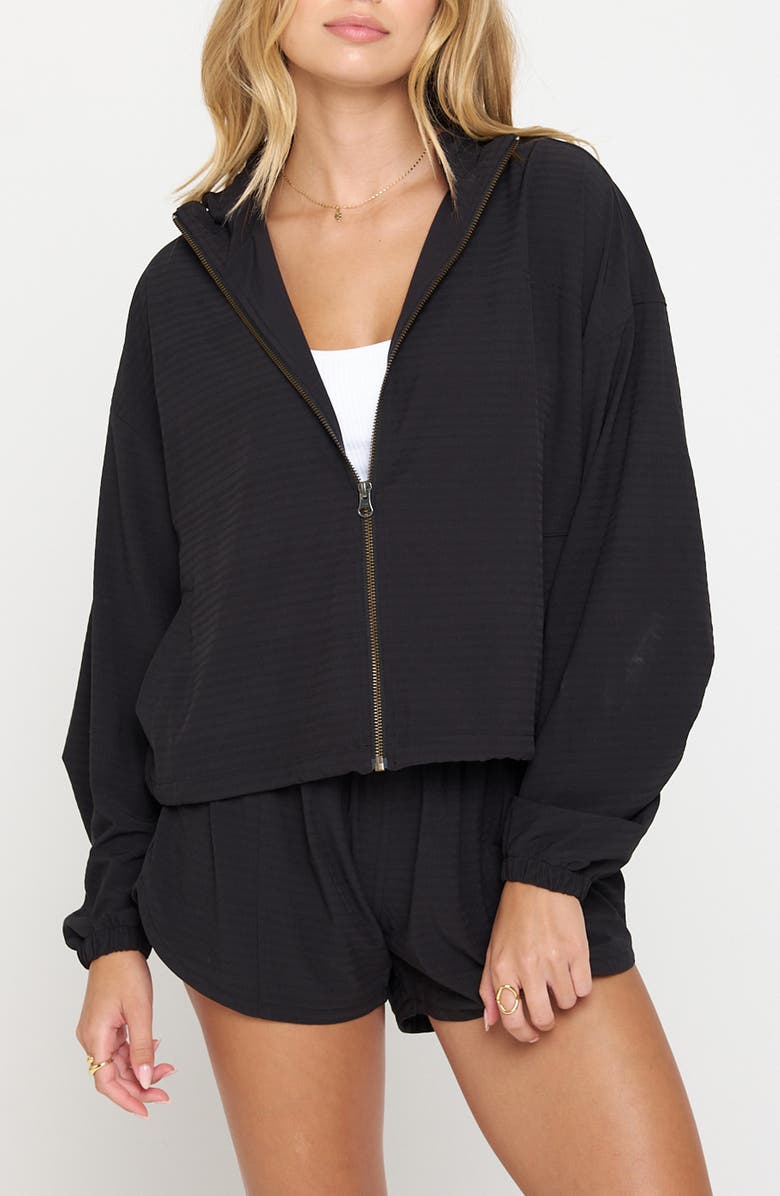 Spiritual Gangster Elana Crop Zip Woven Active Jacket, Main, color, 