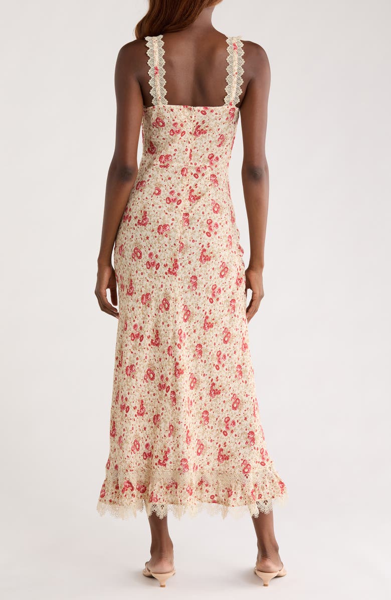 Cinq à Sept Stevie Ruched Lace Trim Cocktail Dress, Alternate, color,