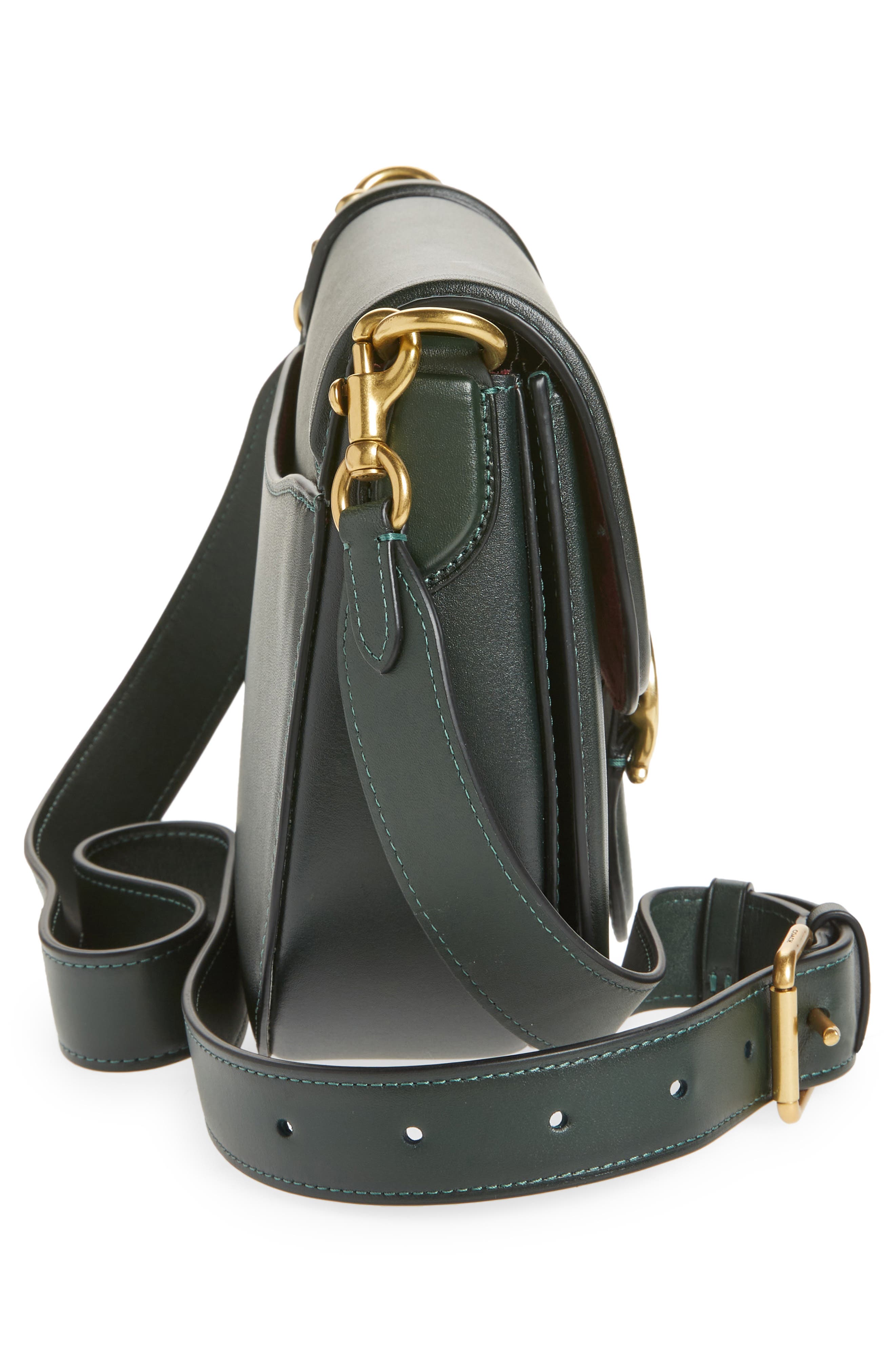 Beat Leather Saddle Bag, Alternate, color, AMAZON GREEN