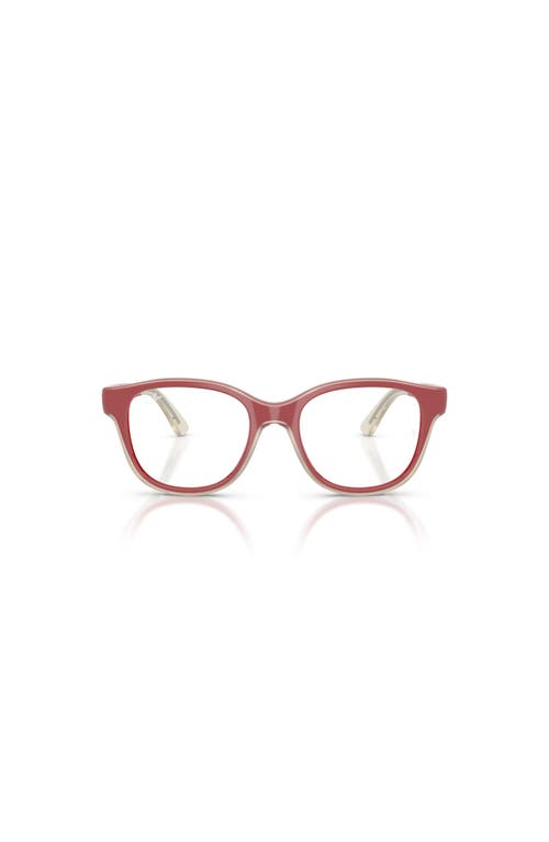 Ray Ban Ray-ban 44mm Square Optical Glasses In Red