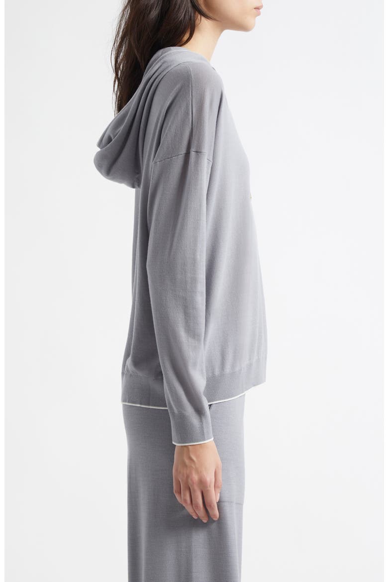 Merino Wool Hoodie, Alternate, color, DUST AND WHITE