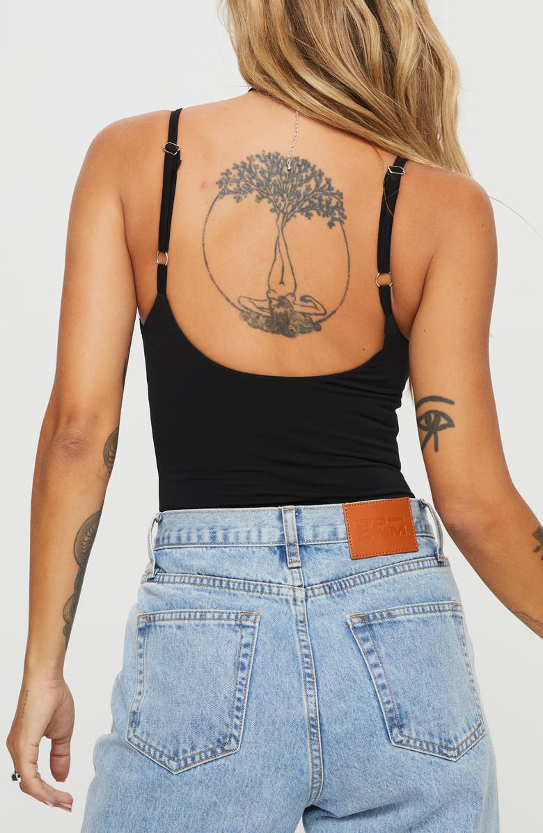 Princess Polly Off Stage Bodysuit, Alternate, color, Black