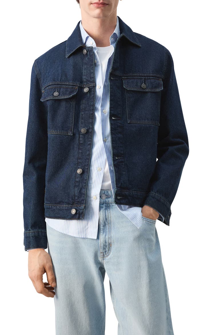 Cotton Denim Jacket, Main, color, OPEN BLUE