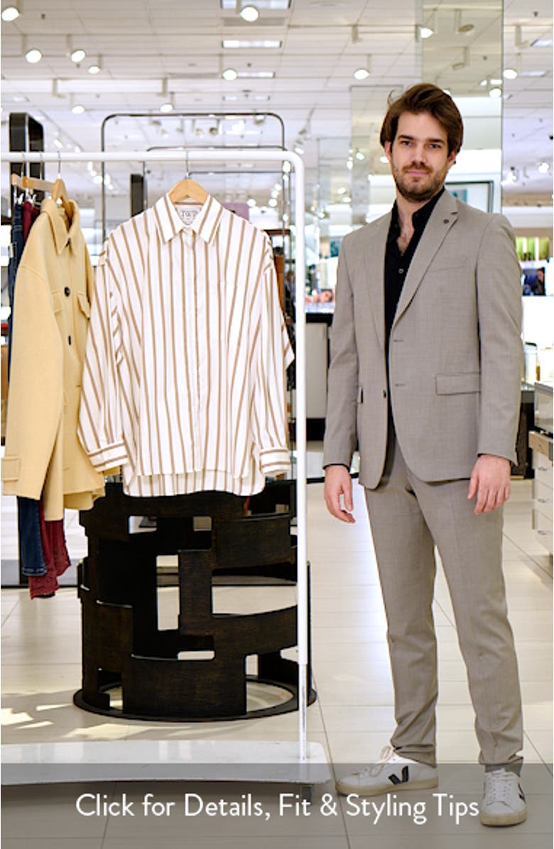 Something Borrowed Stripe Cotton Button-Up Shirt, sales video thumbnail