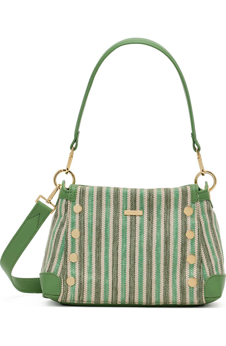 HAMMITT Medium Bryant Shoulder Bag, Main, color, Pickle Stripe/ Gold