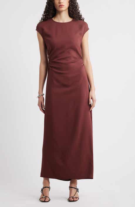 Nordstrom Drape Cap Sleeve Maxi Dress