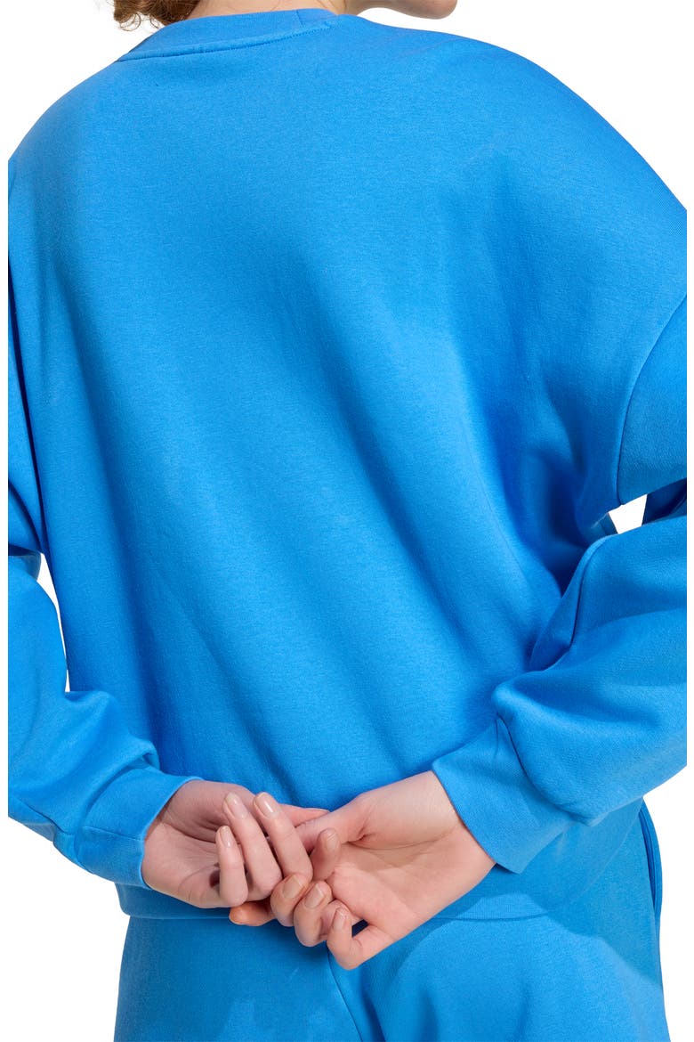 Essentials Small Logo Feel Cozy Sweatshirt, Alternate, color, RAY BLUE/ WHITE