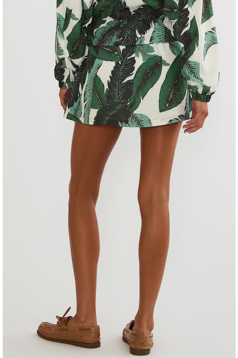 Clyde Drawstring Miniskirt, Alternate, color, BANANA PALMS