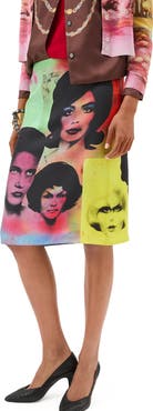 Versace Print Silk Twill Pencil Skirt
