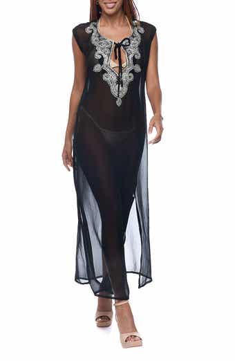 RANEES Embellished Sheer Cover-Up Dress