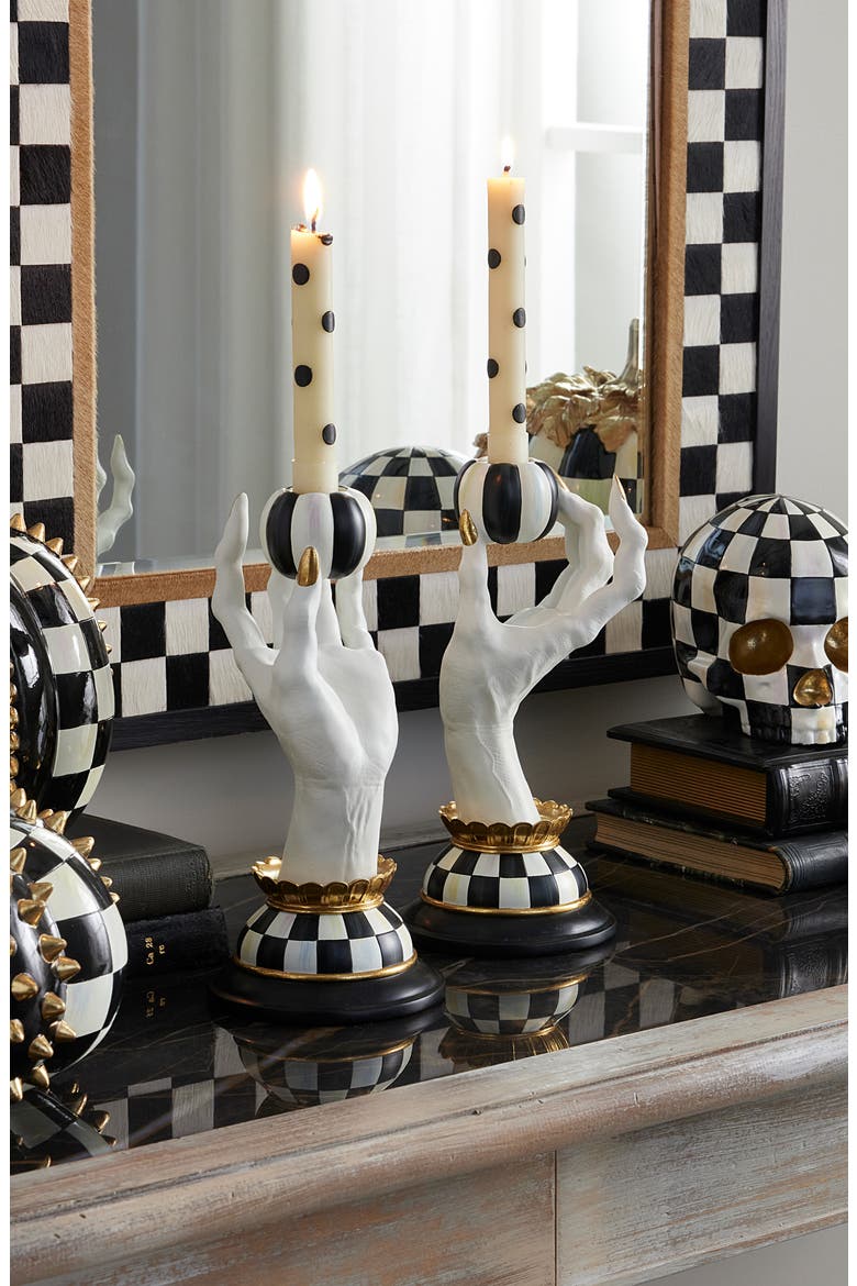 Haunted House Spooky Hand Candle Holder, Alternate, color, WHITE